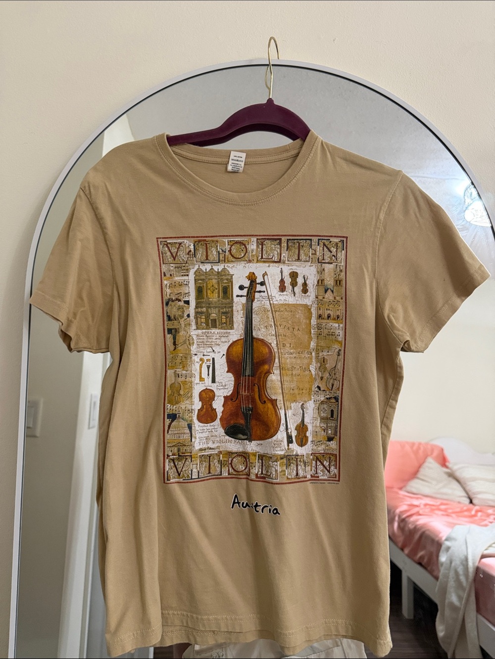 Austria Violin Graphic Tee - Tan